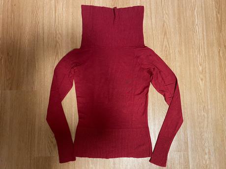 Dámský tenký rolák ve vínově červené barvě, m