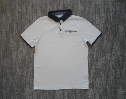 Bílé tričko triko s límečkem polo, f&f,146