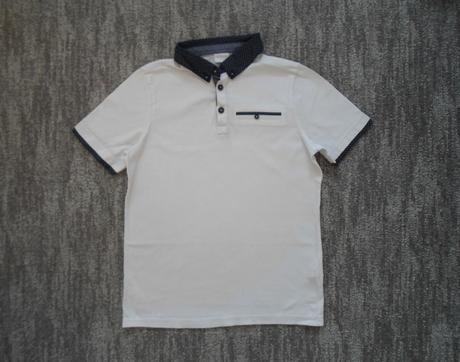 Bílé tričko triko s límečkem polo, f&f,146
