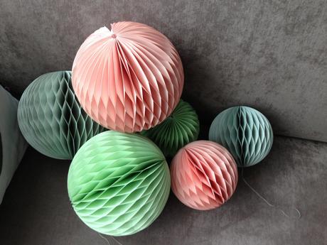 8x papír dekorace koule honeycomb karton pom pom, 