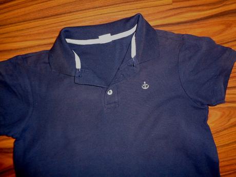 Modré límečkové tričko s kotvičkou, 152