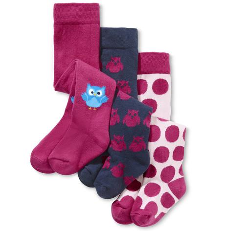 Dívčí džínové šaty tchibo + 3pack punčocháče, tchibo,122 / 128