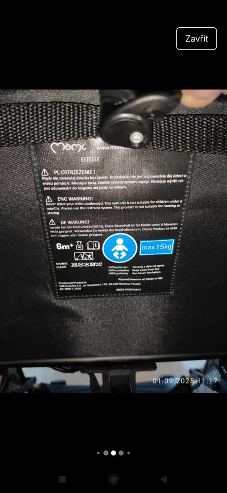 Kočárek momi estelle zelený se zlatým rámem, momi,momi estelle