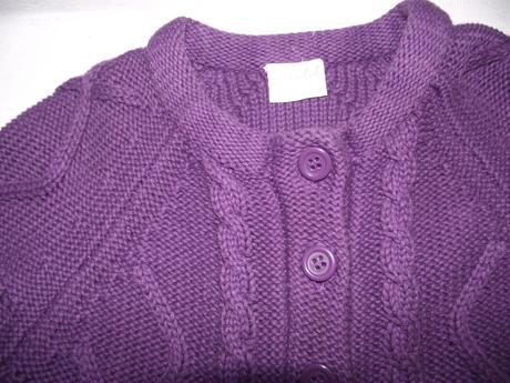 Přízový tmavě fialový svetřík zn. miniclub, miniclub,98