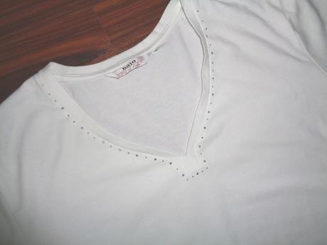 Krásné bílé tričko s kamínkama - velikost 50, 50