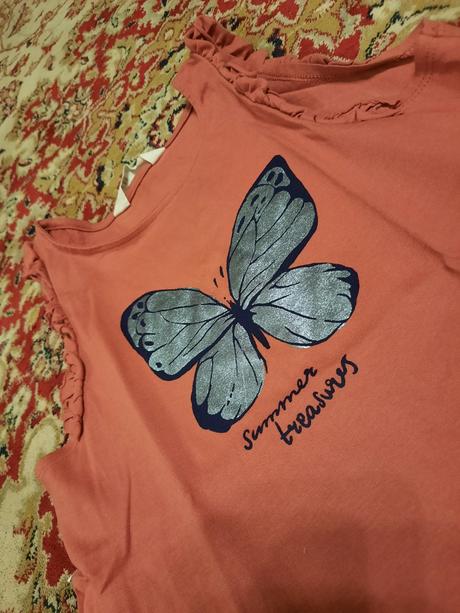 Letní tílko s motýlkem, h&m,134