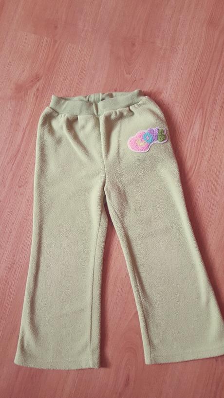 Pistáciově zelené fleec tepláky vel.110/116 č.456, frog,110