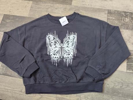 Mikina croptop do pasu, next,146