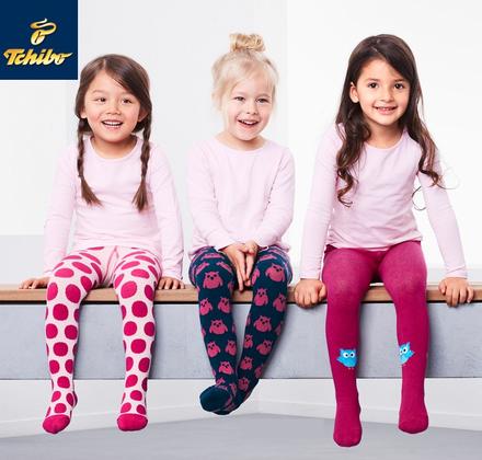 3-pack punčocháče tchibo puntíkované + sovičkové, tchibo,122 / 128