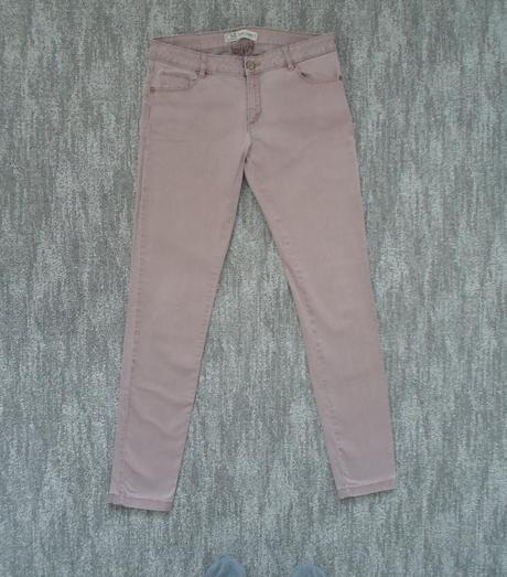 Růžové kalhoty rifle džíny skinny, clockhouse,38