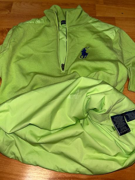 Zářivě zelená mikina se stojáčkem, ralph lauren, ralph lauren,s