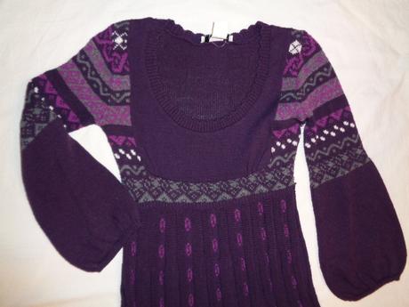 Luxusní fialové úpletové šaty, bonprix,s