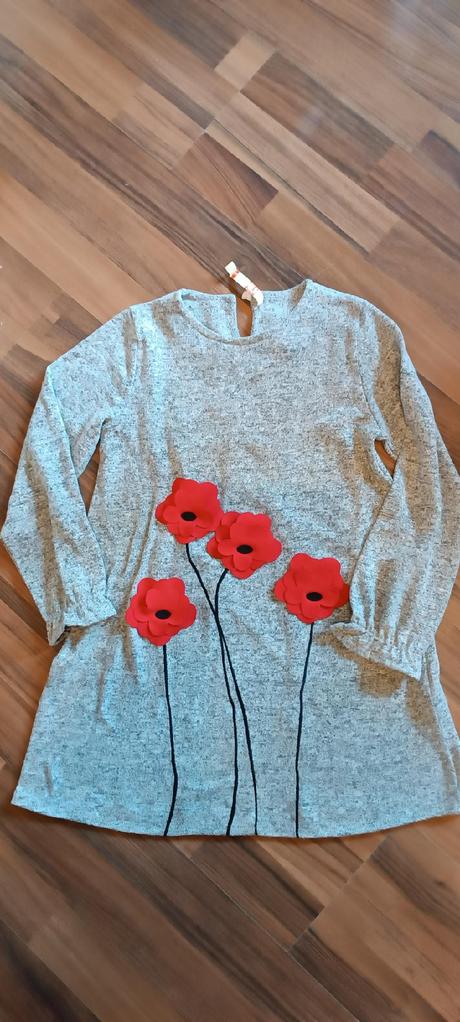 Šatičky s máky - nenošené, 128