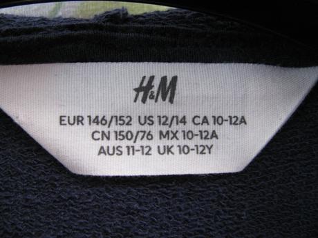 Tmavě modrá mikina s kapucí h&m/unisex, h&m,152