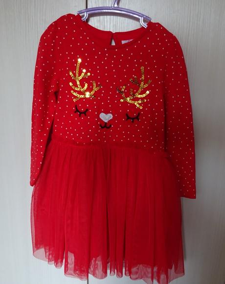 Červené šaty s vánočním motivem, vel. 92, 92