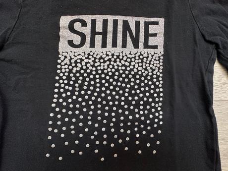 Dívčí černo-stříbrné tričko shine, vel. 128, primark,128