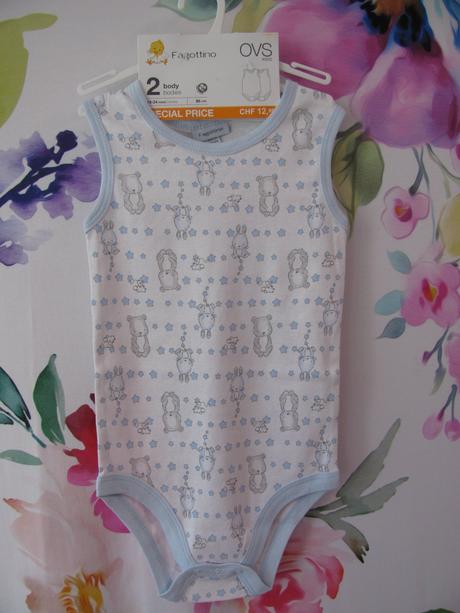 Kojenecké modrobílé body tílko se zvířátky, ovs,86