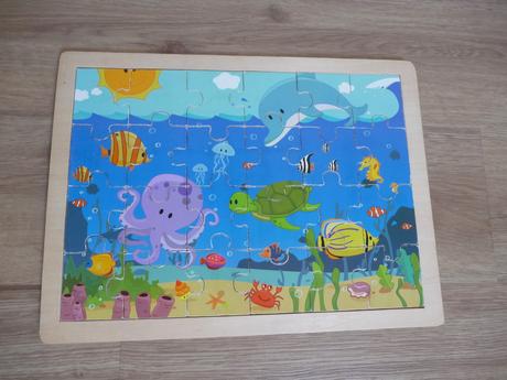 Dřevěné puzzle oceán 40 x 30 cm 24 dílků,