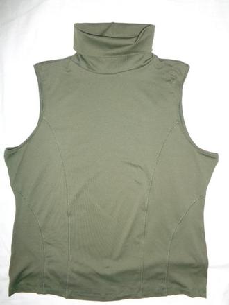 Luxusní khaki rolákový top-funkční materiál-44/46, 44