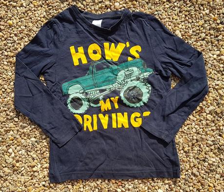 L255	chlapecké triko s dl. rukávem truck vel. 128, c&a,128