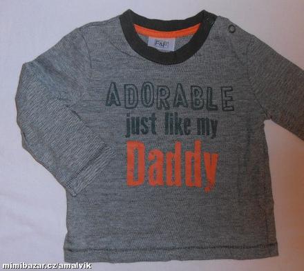 K40. jemně pruhované tričko 3-6 měs., f&f,68