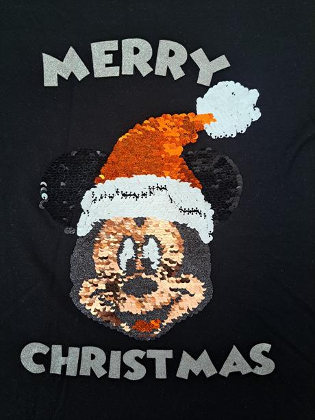 Tričko mickey mouse vánoční flitry, 140