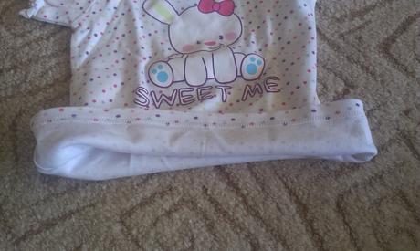 Tričko-pyžamko se zajíčkem top stav vel.86, 80