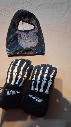 Lyžařská kukla a lyžařské rukavice, h&m,152