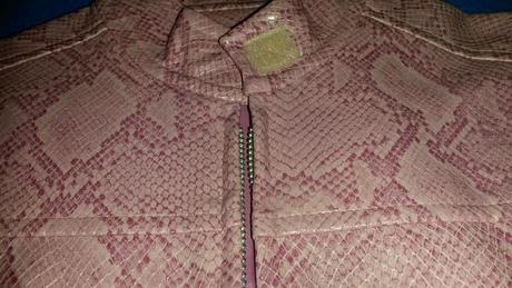 Růžová koženková bunda imitace hadí kůže 98-104, george,104