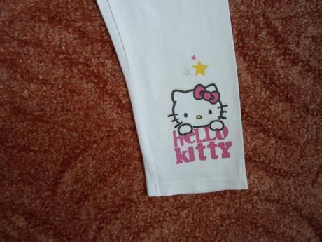 Bílé legíny s hello kitty, hello kitty,140