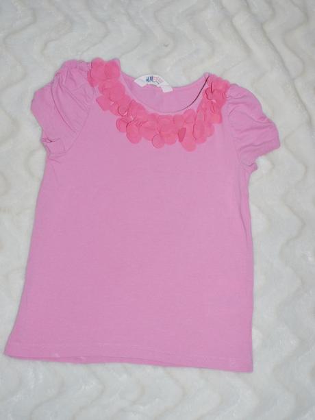 Tricko s alplikaci kvetu, h&m,98