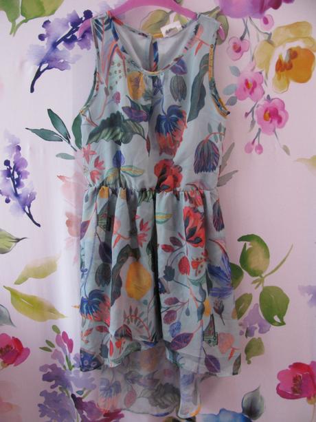 Letní květované dívčí šaty, h&m,146