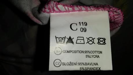 Růžové tričko s pruhy vel. 116, 116