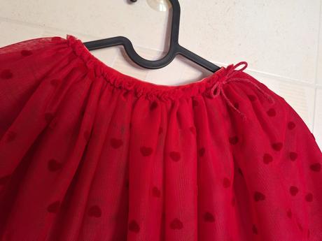 Sukně h&m - červená, vánoční, sváteční, srdíčka, h&m,110
