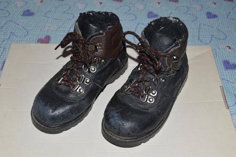 Černé pohorky, kotníkové kožené boty, 27