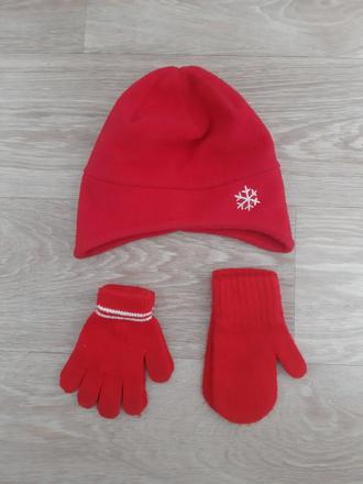 Fleecová čepice, rukavice, 110