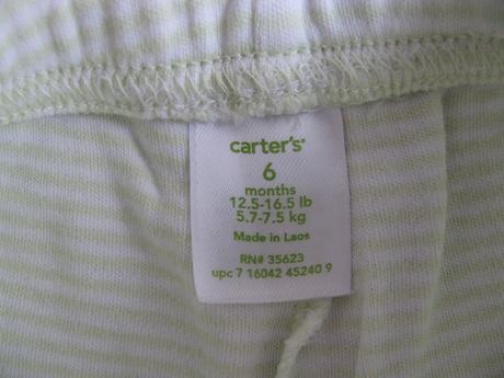 Bavlněné sv.zelené tepláčky s proužkem, carter's,68