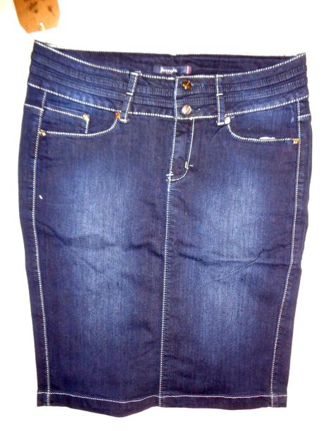 Luxusní elastická tmavomodrá riflová sukně, promod,32