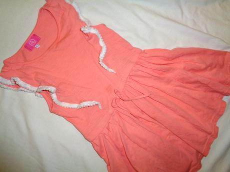 Krásné bavlněné meruňkové šaty s volány, girl2girl,110