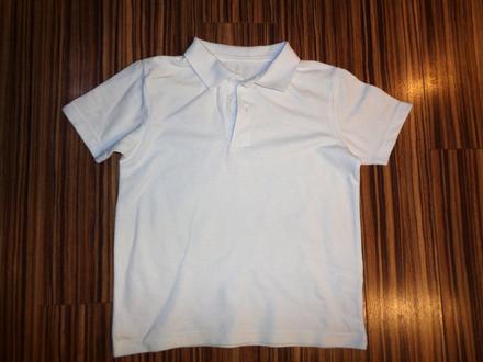 Bílé vroubkované bavlněné tričko s límečkem, tu,122