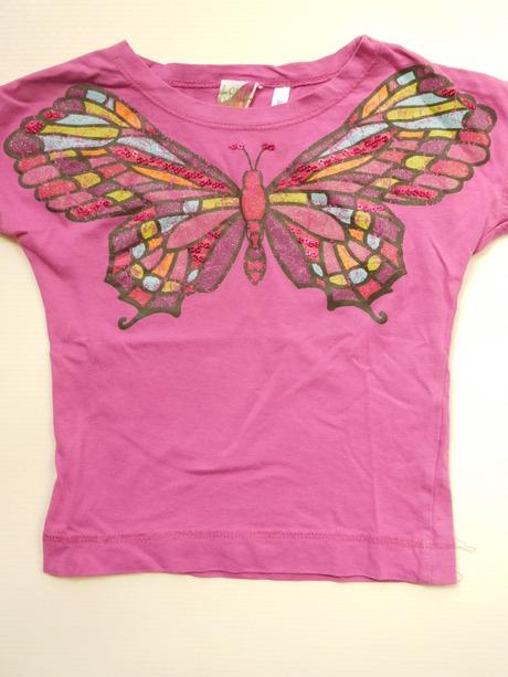 Tričko - s kočkou a s motýlem, c&a,92