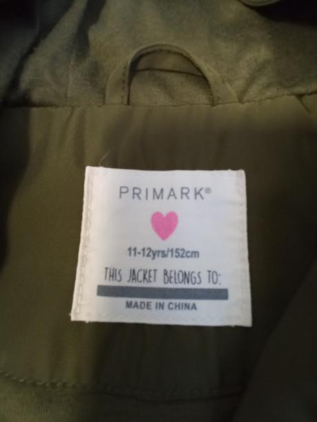 Tenká khaki bunda, primark,152