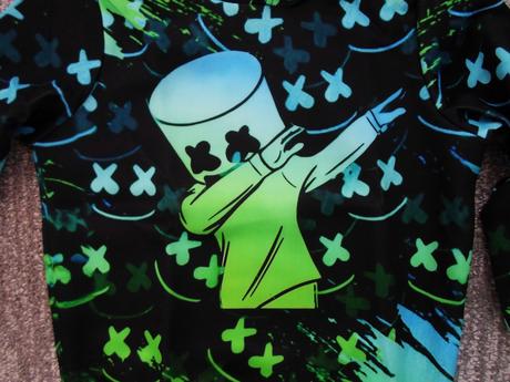 Černá zelená mikina s kapucí marshmello - fortnite, 110