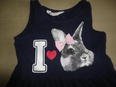 V top stavu šaty s králíčkem hm, vel. 6-8 let, h&m,122