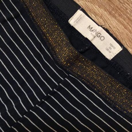 Legíny se třpytkatou gumou v pase, mango,128