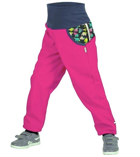 Holčičí softshellové kalhoty unuo s fleecem růžové, unuo,128 / 134