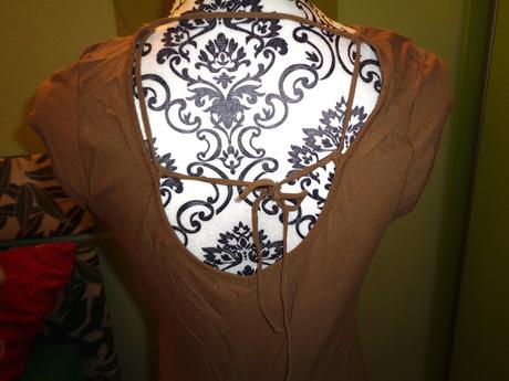 Hnědý elastický top - na zádech šněrování, tommy hilfiger,xl