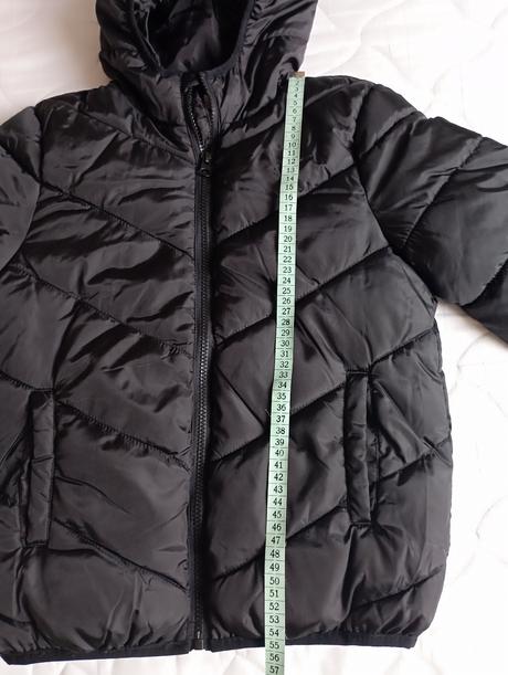 Černá přechodná bunda s kapucí, sinsay,146