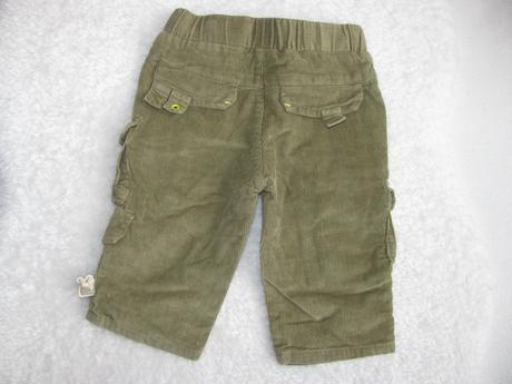 Zateplené nové khaki manšestrové kalhoty tuc tuc, tuc tuc,68