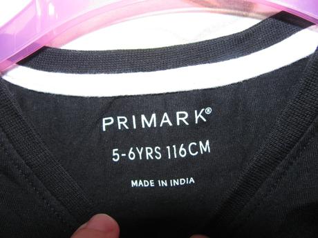 Černé tričko s nápisem rock and roll, primark,116